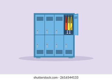 Travel Locker Concept. Colored flat vector illustration isolated