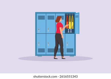  Travel Locker Concept. Colored flat vector illustration isolated