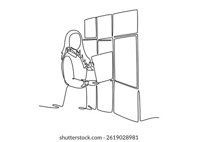Travel locker concept. Single line draw design. Vector graphic illustration