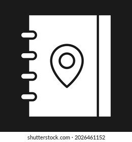 Travel log, notebook, pin icon vector image. Can also be used for Navigation. Suitable for use on web apps, mobile apps and print media.