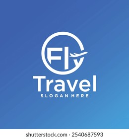 Logotipo de viaje, logotipo de agencia de viajes, concepto de logotipo de negocio de viajes.