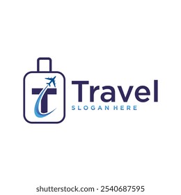 Logotipo de viaje, logotipo de agencia de viajes, concepto de logotipo de negocio de viajes.