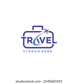 Logotipo de viaje, logotipo de agencia de viajes, concepto de logotipo de negocio de viajes.