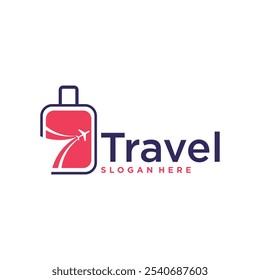 Logotipo de viaje, logotipo de agencia de viajes, concepto de logotipo de negocio de viajes.