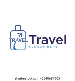 Logotipo de viaje, logotipo de agencia de viajes, concepto de logotipo de negocio de viajes.