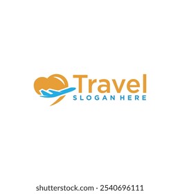 Logotipo de viaje, logotipo de agencia de viajes, concepto de logotipo de negocio de viajes.