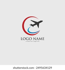 Travel logo, aircraft, airline, jet, fly, airplane, vacation logo template