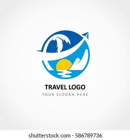 Travel Logo With the Aircraft Crossed