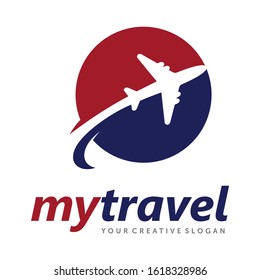 Travel Logo, Airline Logo, Airplane Logo, Flight Logo Vector