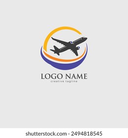 Travel logo, airline, jet, fly, airplane, vacation logo template