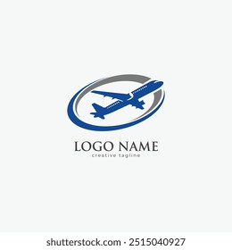 Travel Logo, airplane, fly, freedom, flight, plane logo fully editable vector template