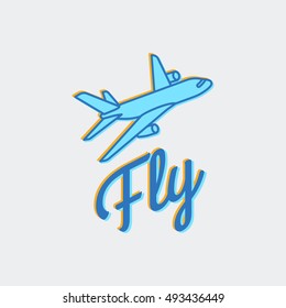 Travel logo or airplane logo vector icon