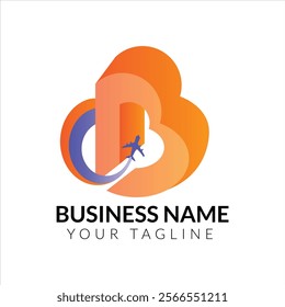 Travel logo B gradient logo