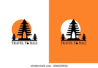 Travel logo with bali concept  design vector 