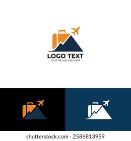 Travel logo with brief case design template