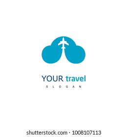 Travel Logo, Cloud plane icon