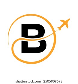 Travel Logo combine with letter B vector template