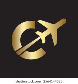 Travel Logo combine with letter C vector template