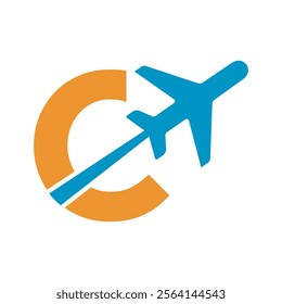 Travel Logo combine with letter C vector template