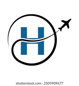 Travel Logo combine with letter H vector template