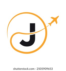 Travel Logo combine with letter J vector template