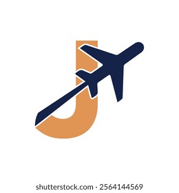 Travel Logo combine with letter J vector template