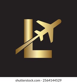 Travel Logo combine with letter L vector template