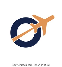 Travel Logo combine with letter O vector template