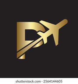 Travel Logo combine with letter P vector template