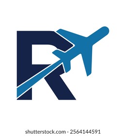 Travel Logo combine with letter R vector template