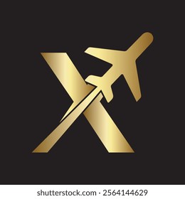 Travel Logo combine with letter X vector template