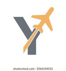 Travel Logo combine with letter Y vector template