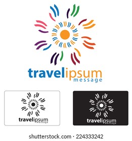 Travel logo concept . abstract sun illustration