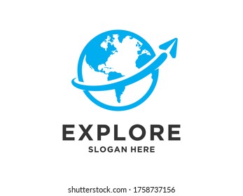travel logo concept, journey, tour, holiday design template
