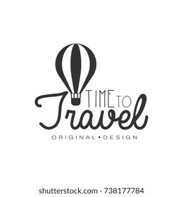 Travel logo design with air balloon