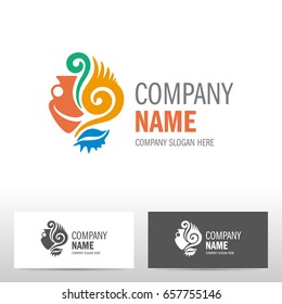 Diseño del logotipo de viaje con ánforas. Ilustración del vector