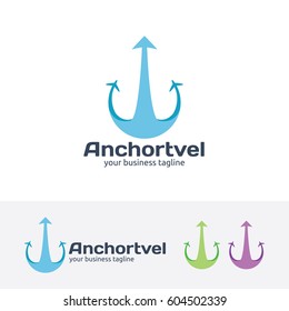 Travel logo design. Anchor, Holiday and Vacation, Travel agency logo concept. Vector logo template