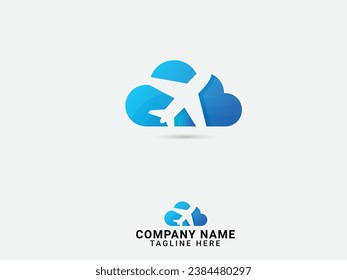 Travel logo design. Travel logo with cloud. Cloud vector. Tour company logo. Plane vector. Holiday. Creative design. Sky. Finance