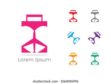 Travel logo design, Holiday bag and airplane icon, business trip, tourism, plane vector illustration.