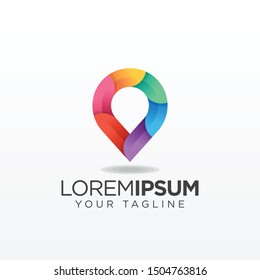 travel logo design. map pin logo. destination icon.