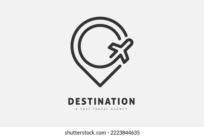 Travel Logo Design Template. Concepts For Location And Flight. Travel Agencies, Tours, Tickets, Vacations. Minimal Logo Design.