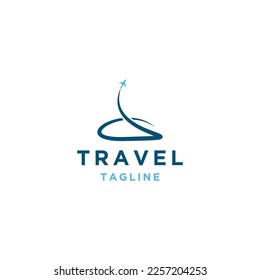 Travel logo design template flat vector