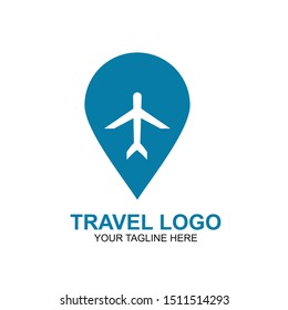 Travel Logo Design Template. Icon Plane Travel Vector