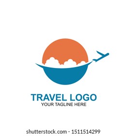 Travel Logo Design Template. Icon Plane Travel Vector