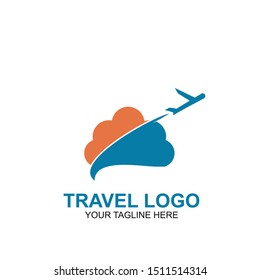 Travel Logo Design Template. Icon Plane Travel Vector