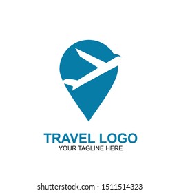 Travel Logo Design Template. Icon Plane Travel Vector