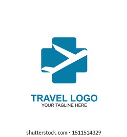 Travel Logo Design Template. Icon Plane Travel Vector