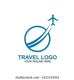 Travel Logo Design Template. Icon Plane Travel Vector