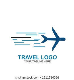 Travel Logo Design Template. Icon Plane Travel Vector