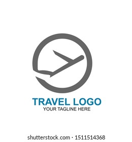 Travel Logo Design Template. Icon Plane Travel Vector